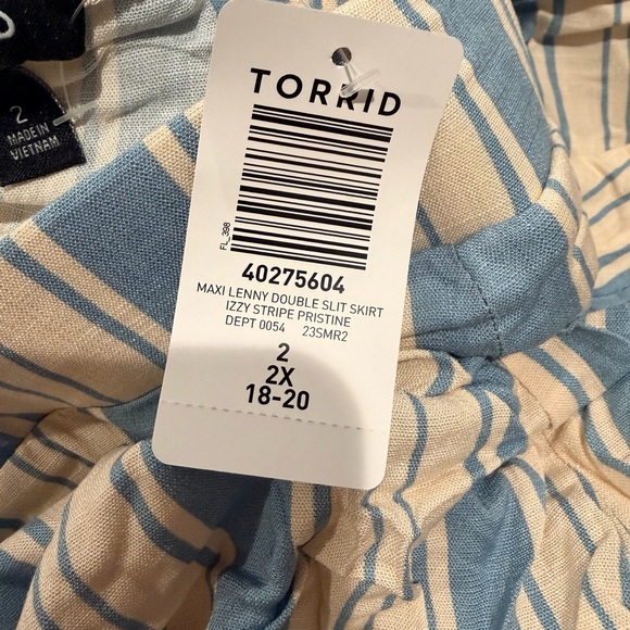 Torrid Striped Blue and White Midi Skirt NWT - Picture 5 of 5
